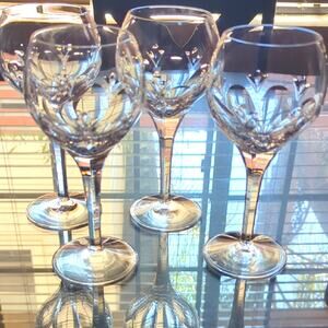 Vintage Stuart Crystal Valencia Wine Glass 8" Set Of Four